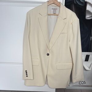 H&M Cream Single-Button Blazer